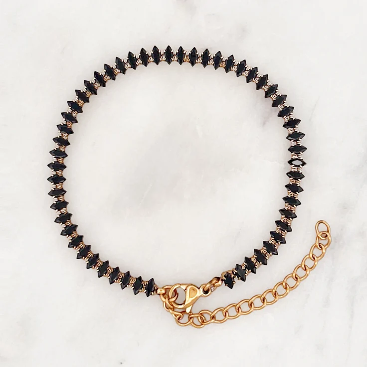 Bracelet Black Rhinestones