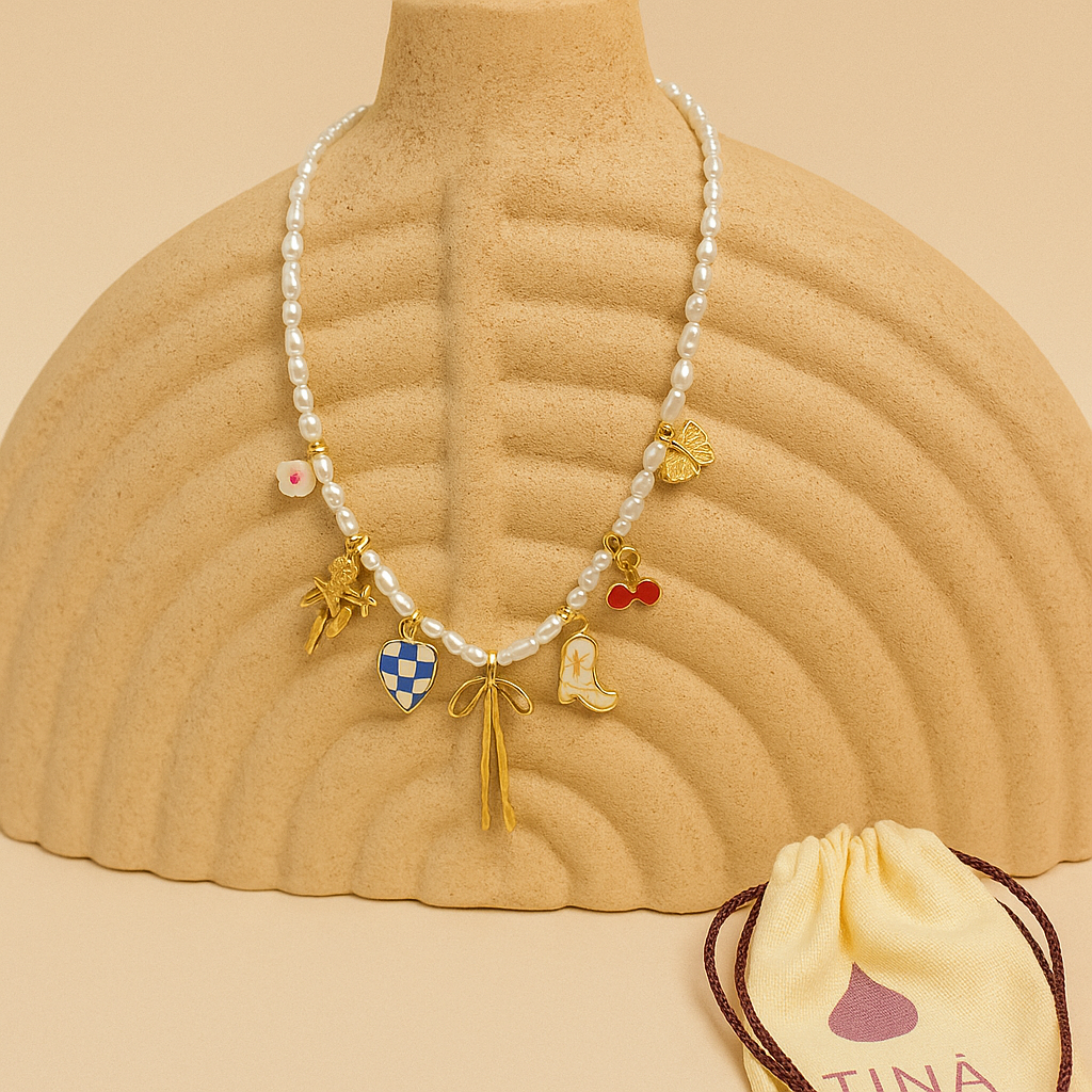 Pearl charm necklace