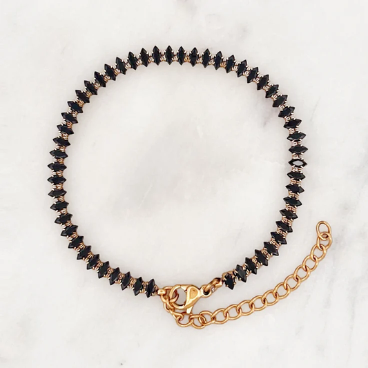 Bracelet Black Rhinestones