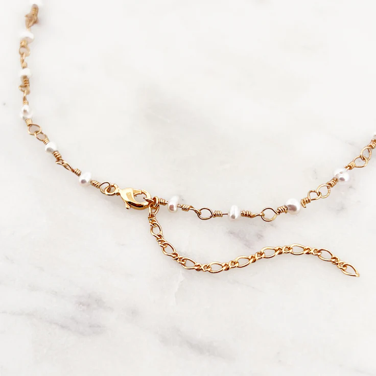 Long Pearl Chain Necklace
