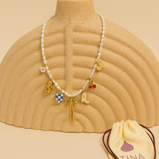 Pearl charm necklace
