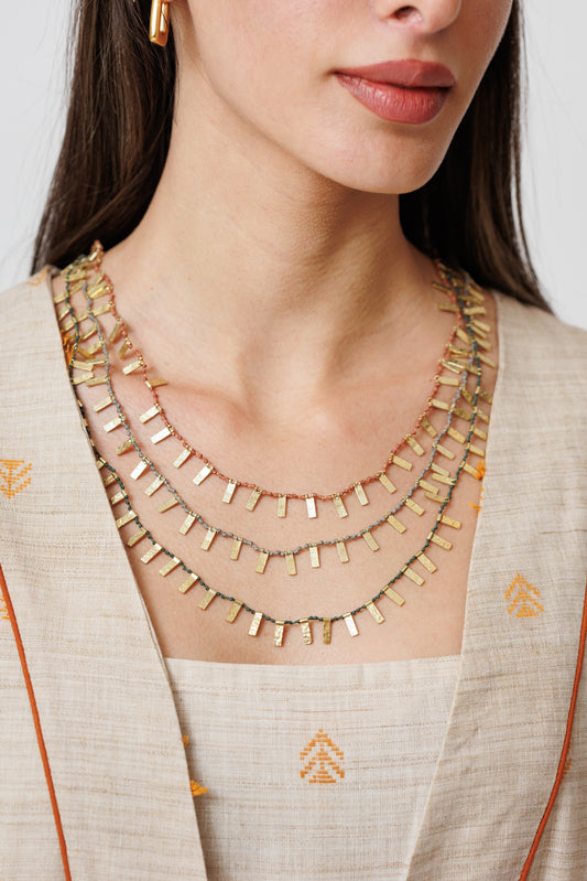 Geometric Bronze Necklace