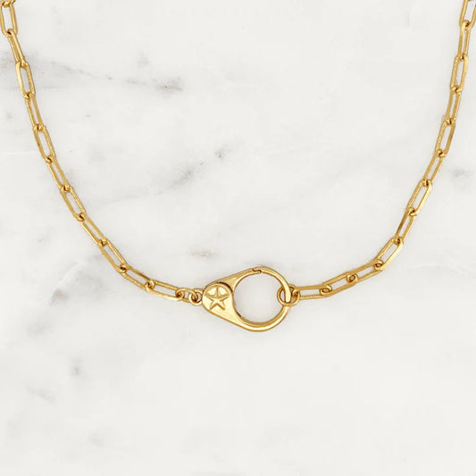 Medium Oval Necklace Star Clasp