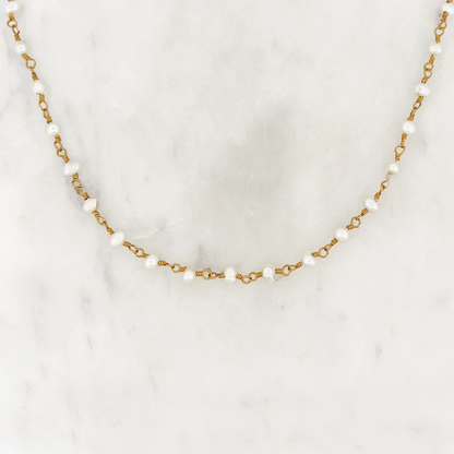 Long Pearl Chain Necklace